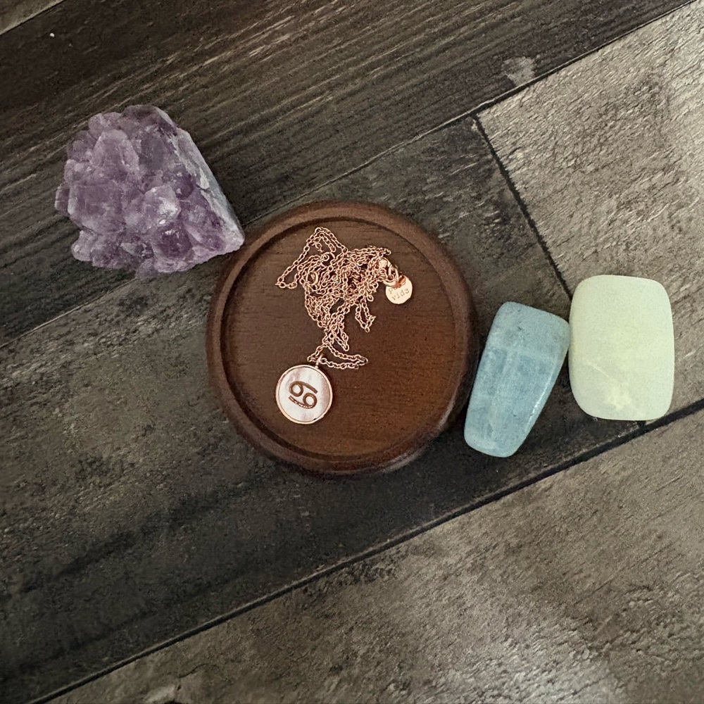Rose Gold Cancer Zodiac Pendant Necklace